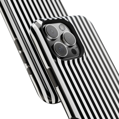 Custom Personalized Black White Striped Magsafe Phone Case for Iphone 17 - | iPhone 16 Pro Max Case | iPhone 15 Case Iphone 14 13 12 11 10 - Studio40ParkLane