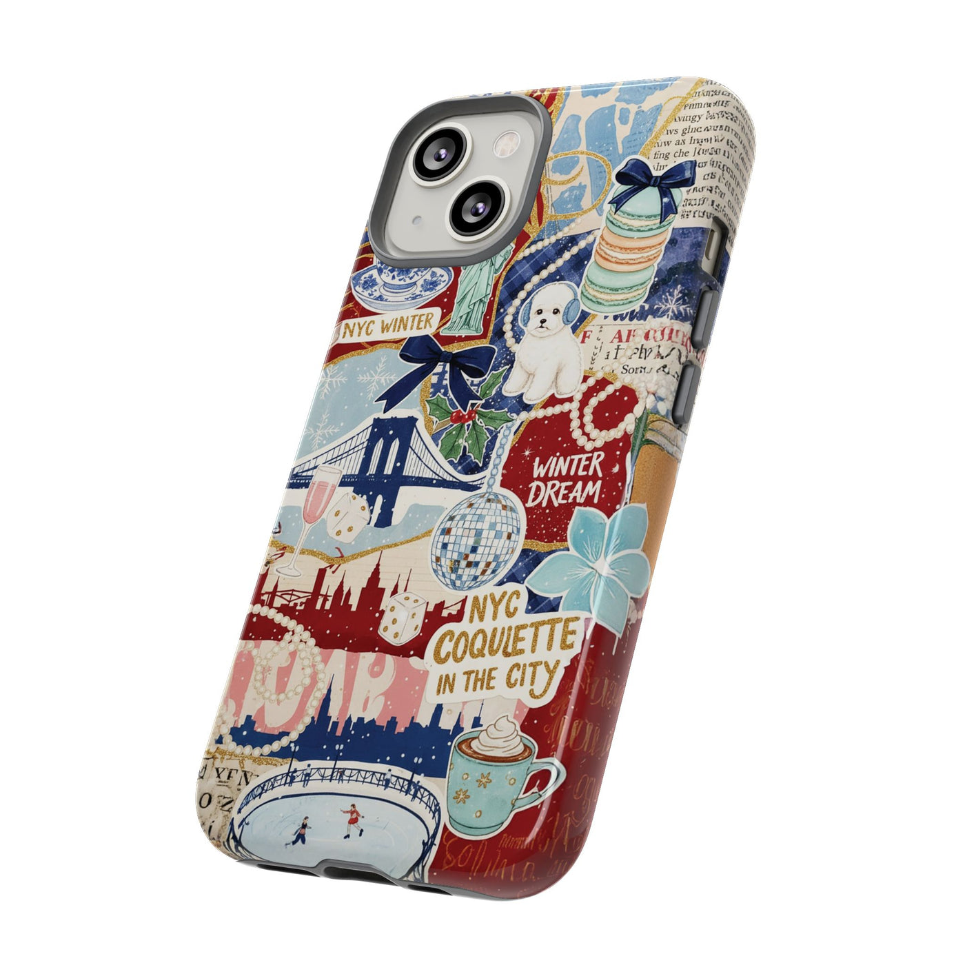 New York Winter Coquette Collage Tough Premium Phone Case - For iPhone 17 Pro Max iPhone 16 Pro iPhone 15 Iphone 14 Plus 13 Pro 12 11 10 XR