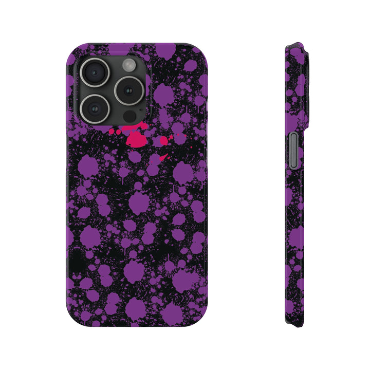 Slim Cute Phone Cases for Iphone - | iPhone 15 Case | iPhone 15 Pro Max Case, Iphone 14 Case, Iphone 14 Pro Max, Iphone 13, Purple Pink Paint Blots Splash - Studio40ParkLane