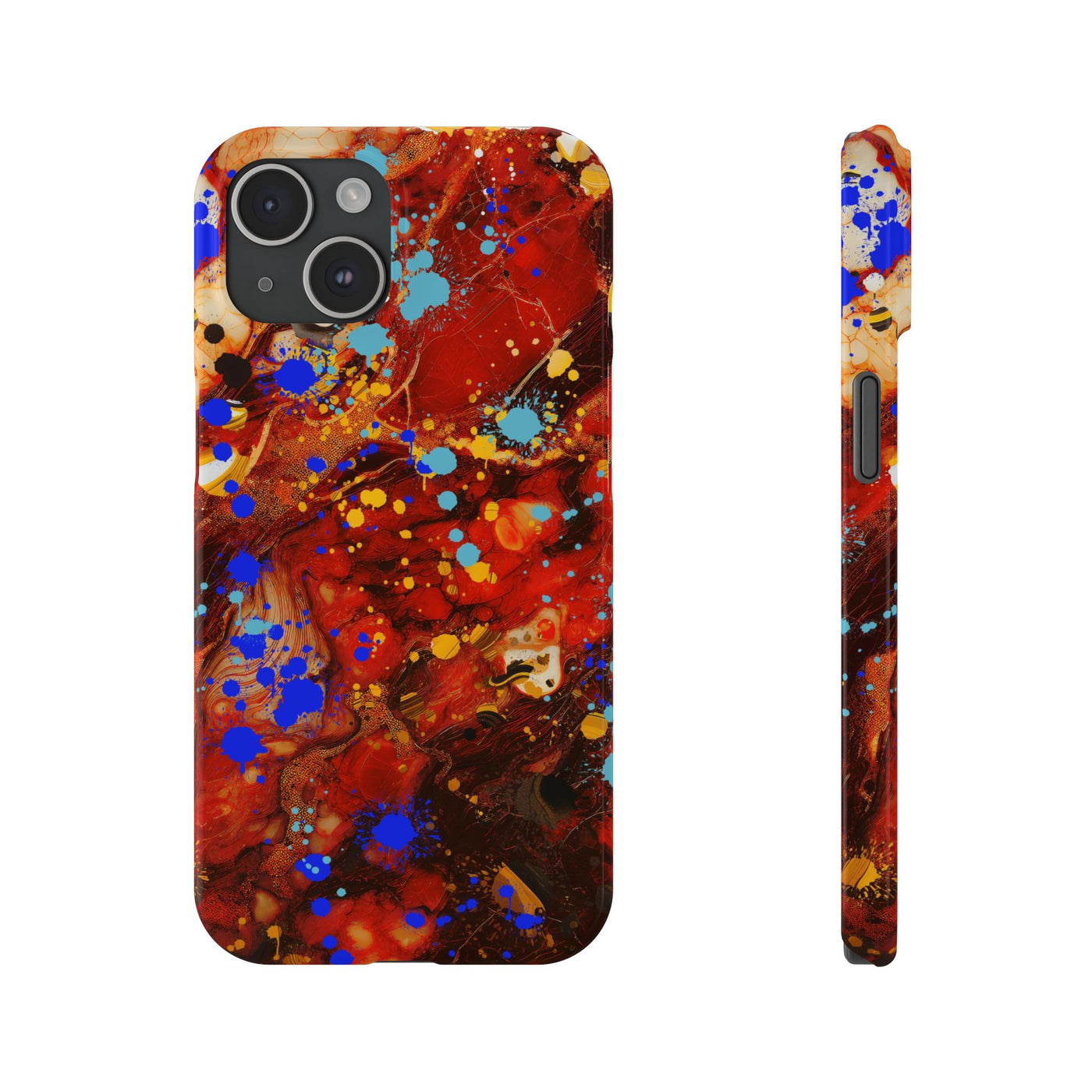 Slim Cute Phone Cases for Iphone - | iPhone 15 Case | iPhone 15 Pro Max Case, Iphone 14 Case, Iphone 14 Pro Max, Iphone 13, Fall Marble Paint Splash