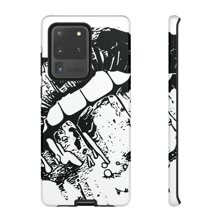 Cute Samsung Phone Case | Aesthetic Samsung Phone Case | Smile Lips Black White | Galaxy S23, S22, S21, S20 | Luxury Double Layer | Cool - Studio40ParkLane