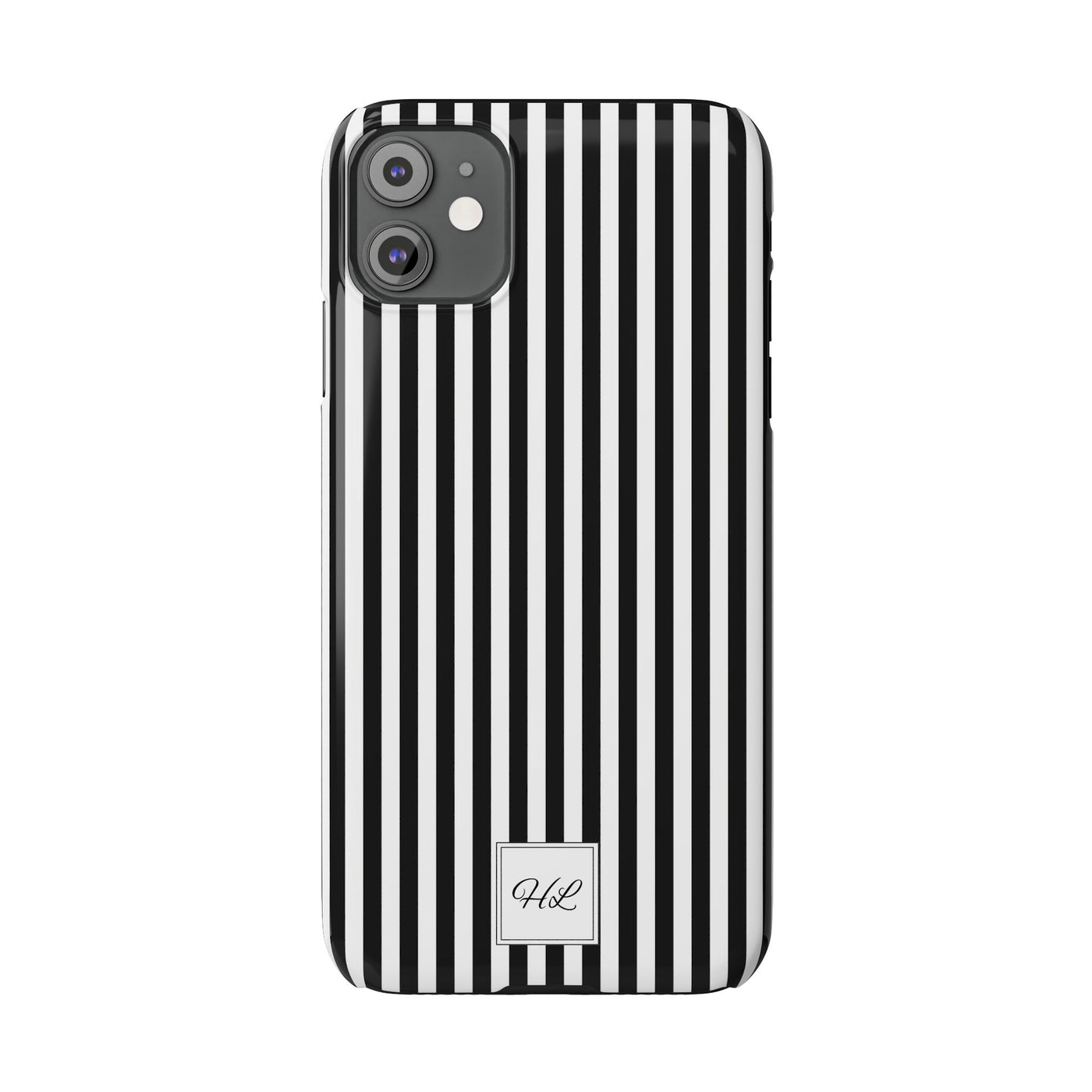 Slim Custom Personalized Black White Striped Phone Case for Iphone 16 - | iPhone 15 Pro Max Case | iPhone 14 Case Iphone 13 12 11 10 9 8 - Studio40ParkLane