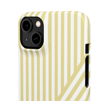 Aesthetic Yellow Beige Stripes Cute Phone Case Sleek Snap - For iPhone 17 Pro Max iPhone 16 Pro iPhone 15 Iphone 14 Plus 13 Pro 12 11 10 Gift