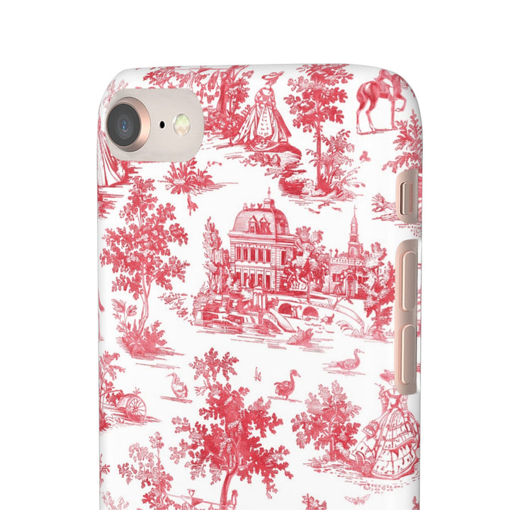 Snap French Toile Personalized Initial Custom Gift for Her Cute Phone Cases for Samsung S24, S23, S22, S21, S20, Plus and Ultra and Iphone, 16, 15, 14, 13, 12, 11. 10 - Studio40ParkLane