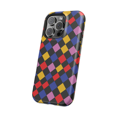 Aesthetic Colorful Checkerboard Tough Magsafe Phone Case - For iPhone 17 Pro Max iPhone 16 Pro iPhone 15 Iphone 14 Plus 13 Pro 12 11 Gift - Studio40ParkLane