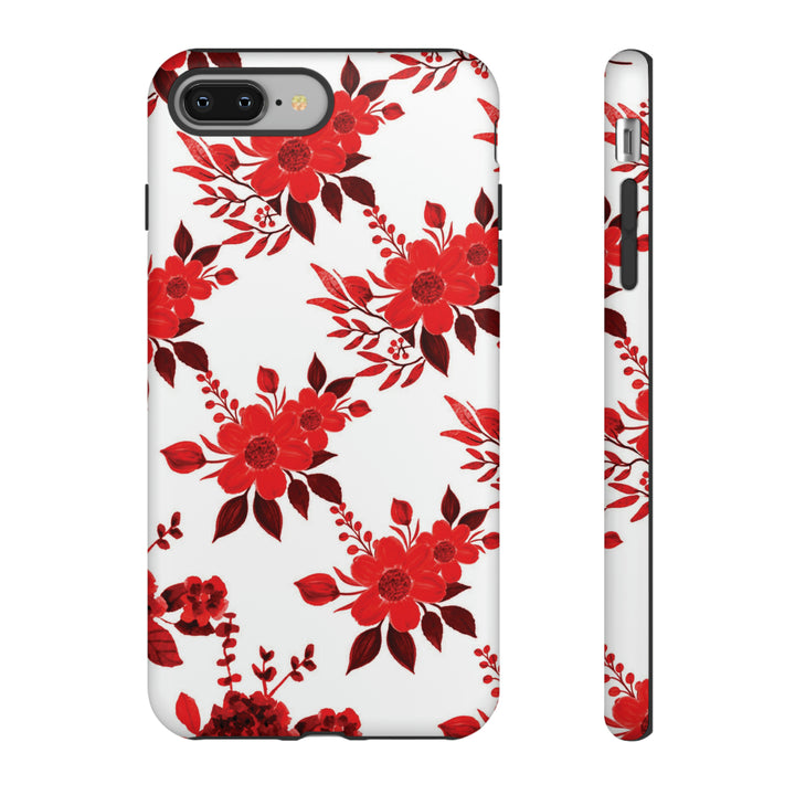 Cute IPhone Case | Red White Flowers, iPhone 15 Case | iPhone 15 Pro Case, Iphone 14 Case, Iphone 14 Pro Max Case, Protective Iphone Case - Studio40ParkLane