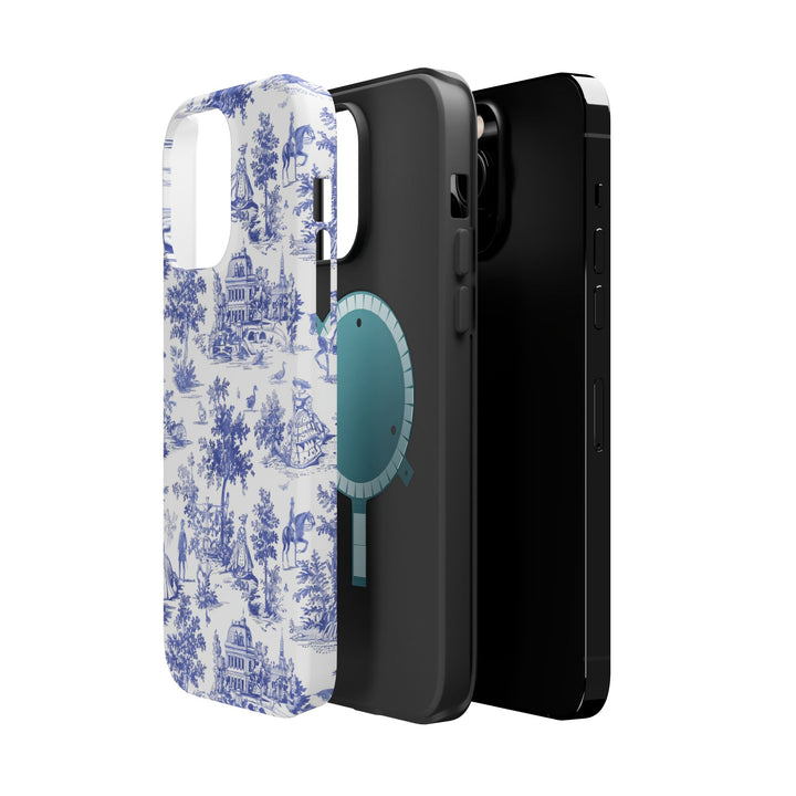 Blue Toile Magnetic Impact-Resistant Cute Phone Case for Iphone 16, iPhone 15 Pro Max Plus 14, 13, 12, 11 Gift for her - Studio40ParkLane