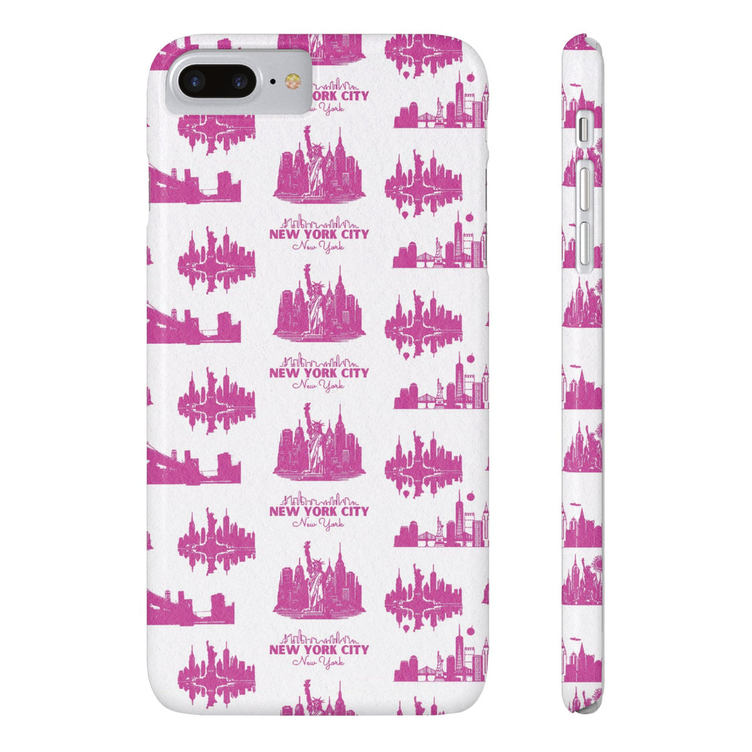 Slim New York Skyline Pink Collage Coquette Gift for Her Cute Phone Cases for Iphone 16 Pro Max | iPhone 15 Case | iPhone 15 Pro Max Case, Iphone 14, Iphone 14 Pro Max, Iphone 13 12 11 8 7 - Studio40ParkLane