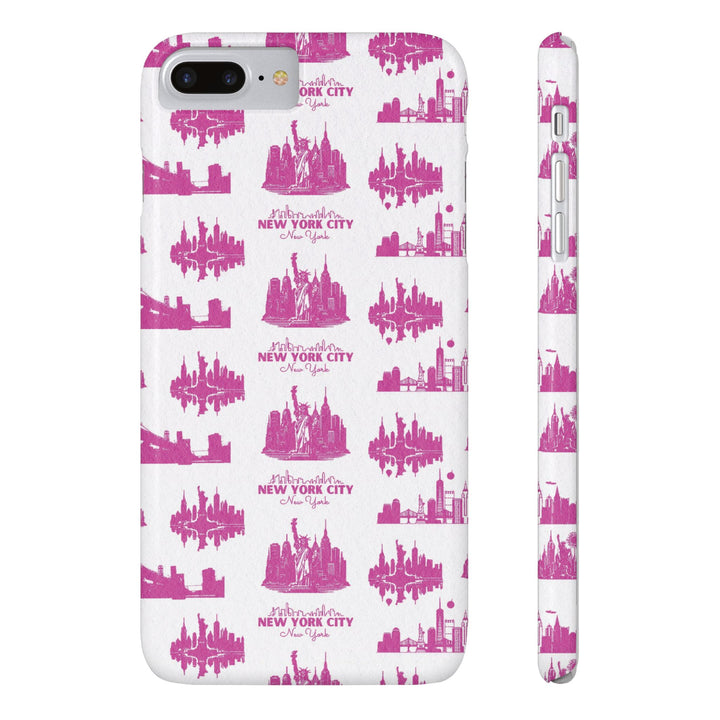 Slim New York Skyline Pink Collage Coquette Gift for Her Cute Phone Cases for Iphone 16 Pro Max | iPhone 15 Case | iPhone 15 Pro Max Case, Iphone 14, Iphone 14 Pro Max, Iphone 13 12 11 8 7 - Studio40ParkLane