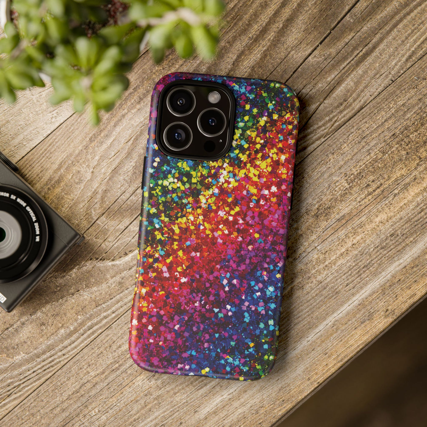 Faux Chic Play on Glitter Effect Cute Phone Case, for IPhone 16 pro Max | Iphone 15, Iphone 14, IPhone 13 Case, 11 8 7, Samsung Galaxy S24, S23, S22, S21, 2 Layer Protection