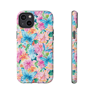 Premium Tough Butterflies Flowers Cute Phone Cases for Samsung S24, S23, S22, S21, S20, Plus and Ultra, Iphone 16 Pro Max,15, 14, 13, 12, 11, 10