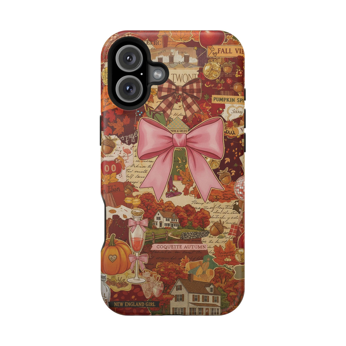 New England Fall Coquette Collage Tough Magsafe Cute Phone Cases for Iphone | iPhone 15 Pro Max Case, Iphone 14, Iphone 14 13 12 11 10 9 8 7 - Studio40ParkLane