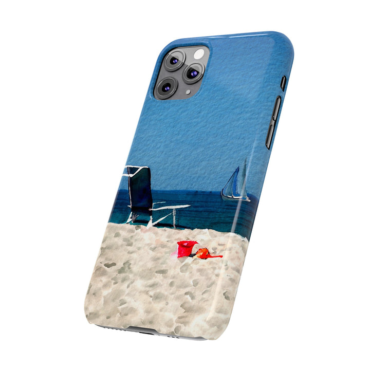 Slim Cute Phone Cases for Iphone - | iPhone 15 Case | iPhone 15 Pro Max Case, Iphone 14 Case, Iphone 14 Pro Max, Iphone 13, Summer Beach Chair Watercolor - Studio40ParkLane