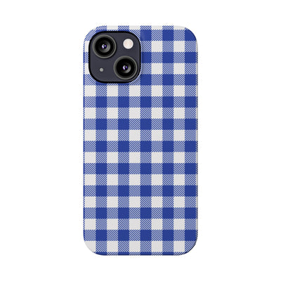 Slim Blue Gingham Gift for Her Cute Phone Cases for Iphone 16 Pro Max | iPhone 15 Case | iPhone 15 Pro Max Case, Iphone 14, 13, 12, 11, 10, 8, 7