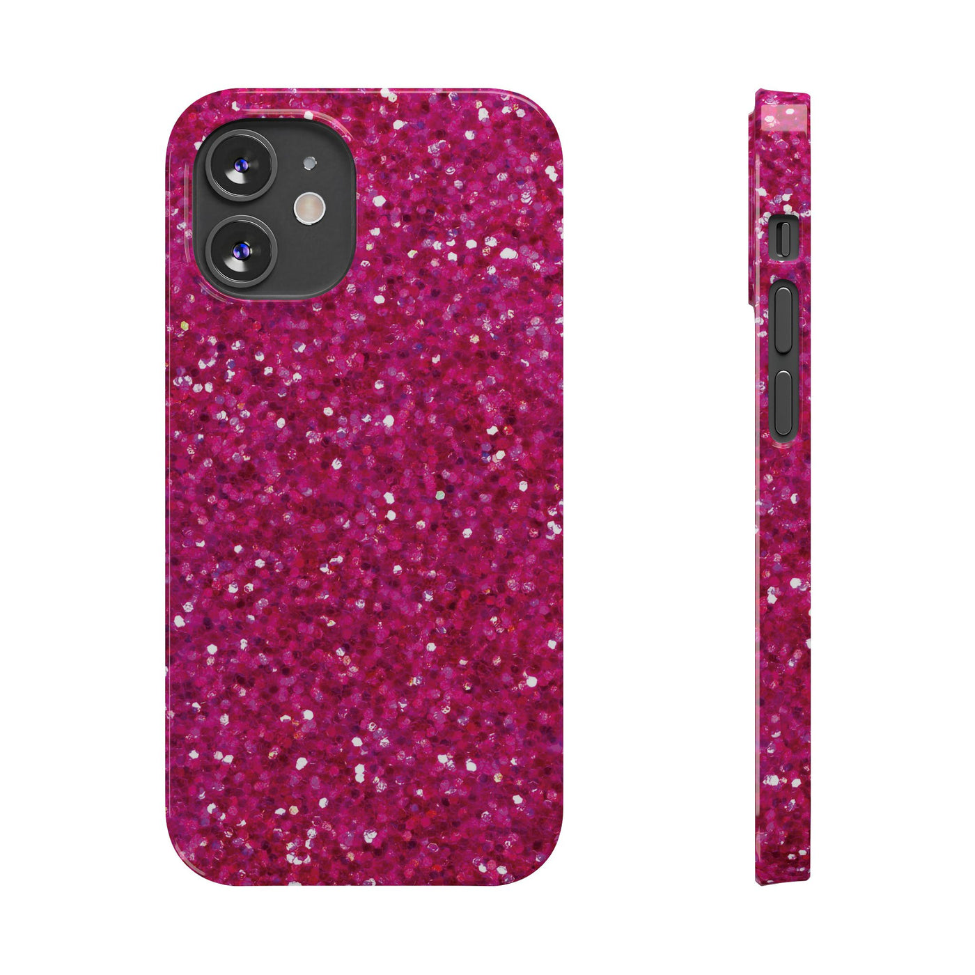 Slim Muted Pink Faux Play on Glitter Effect Cute Phone Cases for Iphone 16 Pro Max | iPhone 15 Case | iPhone 15 Pro Max Case, Iphone 14, Iphone 14 Pro Max, Iphone 13 12 11 8 7