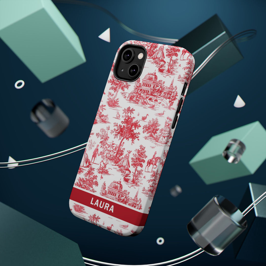 Magsafe French Toile Personalized Initial Custom Gift for Her Cute Phone Cases for Iphone 16 Pro Max | iPhone 15 Case | iPhone 15 Pro Max Case, Iphone 14, 13, 12, 11, 10, 8, 7 - Studio40ParkLane