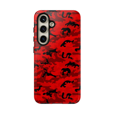 Impact Resistant, Red Camo Camouflage, Cute Phone Cases for Samsung S24, S23, S22, S21, IPhone 15 pro Iphone 14 pro Iphone 13 IPhone 12 Iphone 11