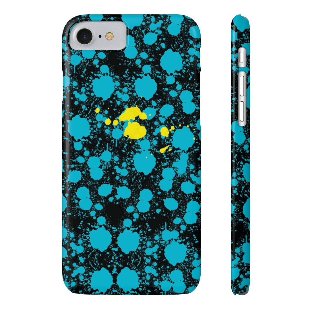 Slim Cute Phone Cases for Iphone - | iPhone 15 Case | iPhone 15 Pro Max Case, Iphone 14 Case, Iphone 14 Pro Max, Iphone 13, Paint Splash Blue Yellow - Studio40ParkLane