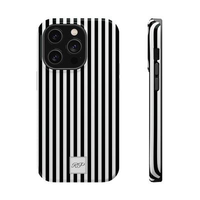 Custom Personalized Black White Striped Magsafe Phone Case for Iphone 17 - | iPhone 16 Pro Max Case | iPhone 15 Case Iphone 14 13 12 11 10 - Studio40ParkLane