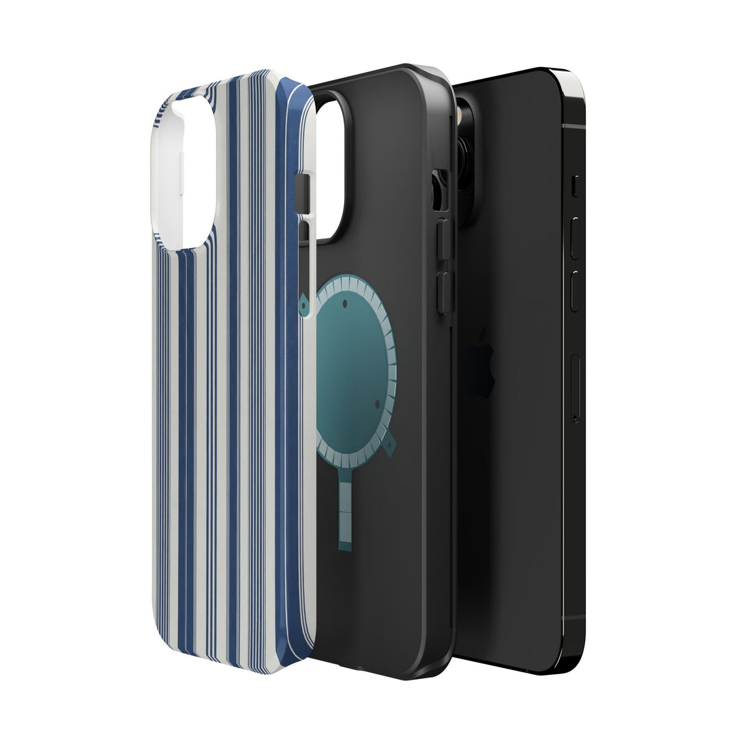 MagSafe Cute Phone Case, Coastal Striped Phone Case for iPhone 17 16 15 14 13 12 Pro Max, Samsung S26 S25 S24 Ultra case - Studio40ParkLane