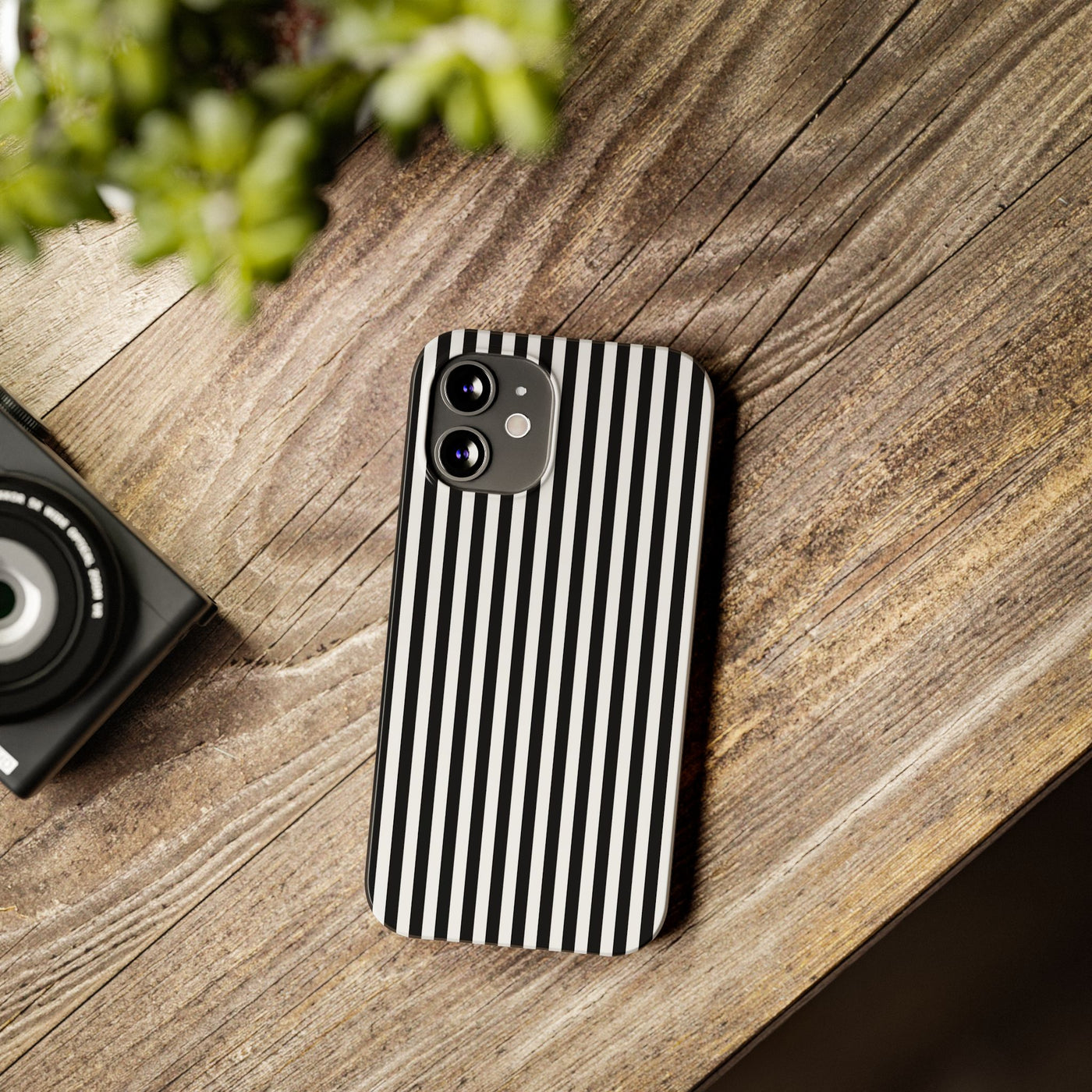 Slim Black White Striped Cute Phone Case for Iphone 16 - | iPhone 15 Pro Max Case | iPhone 14 Case Iphone 13 12 11 10 9 8 7 Gift for Her - Studio40ParkLane