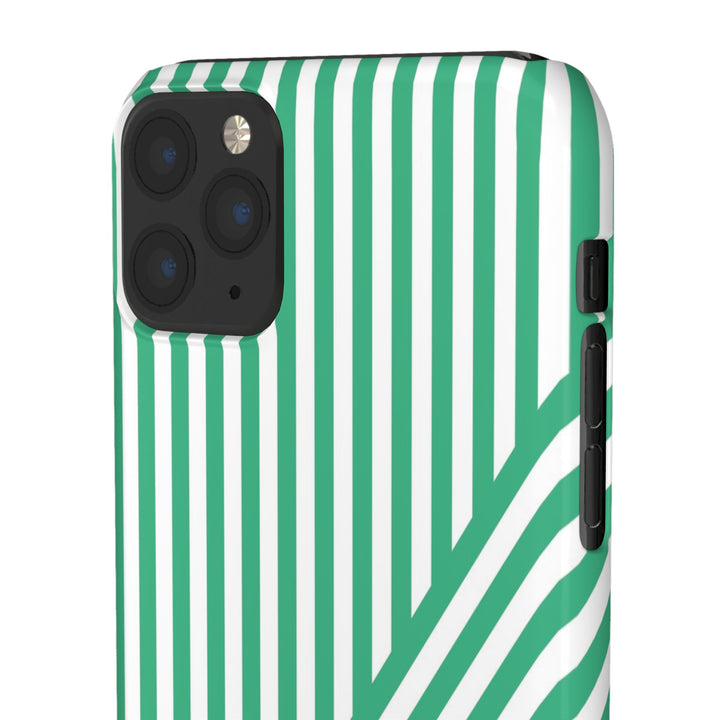 Aesthetic Emerald Stripes Cute Phone Case Sleek Snap - For iPhone 17 Pro Max iPhone 16 Pro iPhone 15 Iphone 14 Plus 13 Pro 12 11 10 Gift