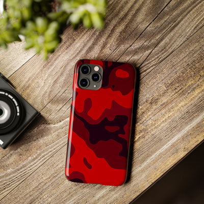 Slim Cute iPhone Cases - | iPhone 15 Case | iPhone 15 Pro Max Case, Iphone 14 Case, Iphone 14 Pro Max, Iphone 13, Red Camo Camouflage