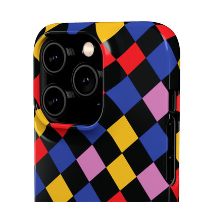 Colorful Checkerboard Cute Phone Case - Sleek Snap - for iPhone 16 15 14 13 12 11 Max Pro Plus Samsung Galaxy S24 S23 S22 S21 S20 Plus Ultra - Studio40ParkLane