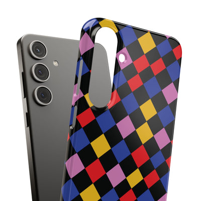 Colorful Checkerboard Cute Phone Case - Sleek Snap - for iPhone 16 15 14 13 12 11 Max Pro Plus Samsung Galaxy S24 S23 S22 S21 S20 Plus Ultra - Studio40ParkLane