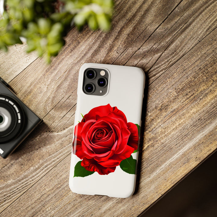 Slim Red Rose Flowers Gift for Her Cute Phone Cases for Iphone 16 Pro Max | iPhone 15 Case | iPhone 15 Pro Max Case, Iphone 14, Iphone 14 Pro Max, Iphone 13 12 11 8 7 - Studio40ParkLane