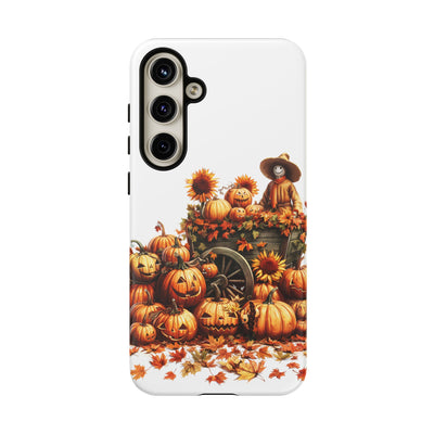 Impact Resistant, Fall Leaves Scarecrow, Cute Phone Cases for Samsung S24, S23, S22, S21, IPhone 15 pro Iphone 14 pro Iphone 13 IPhone 12 Iphone 11