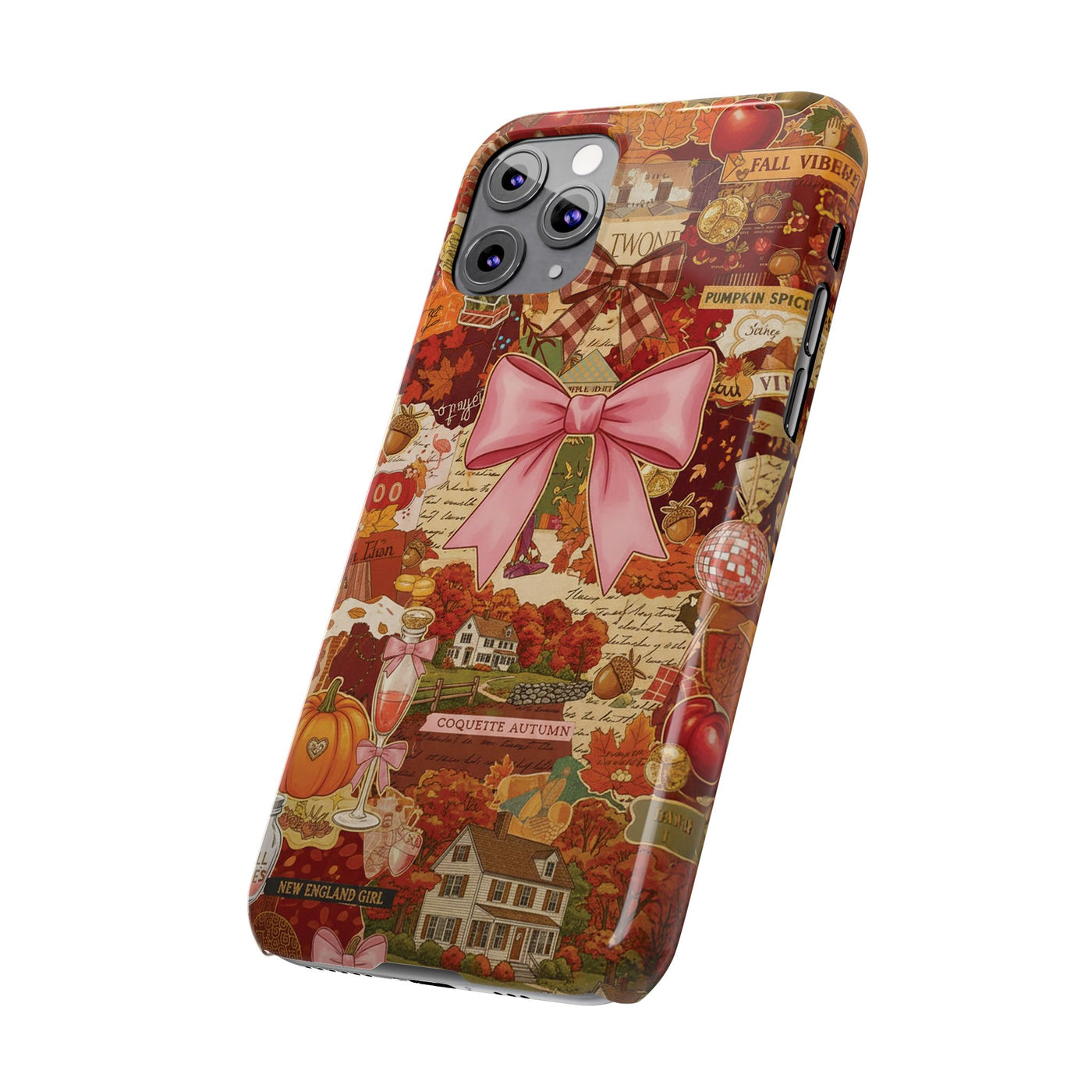 New England fall Coquette Collage Cute Phone Case for Iphone 16 - | iPhone 15 Pro Max Case | iPhone 14 Case Iphone 13 12 11 10 9 8 7 X XS - Studio40ParkLane