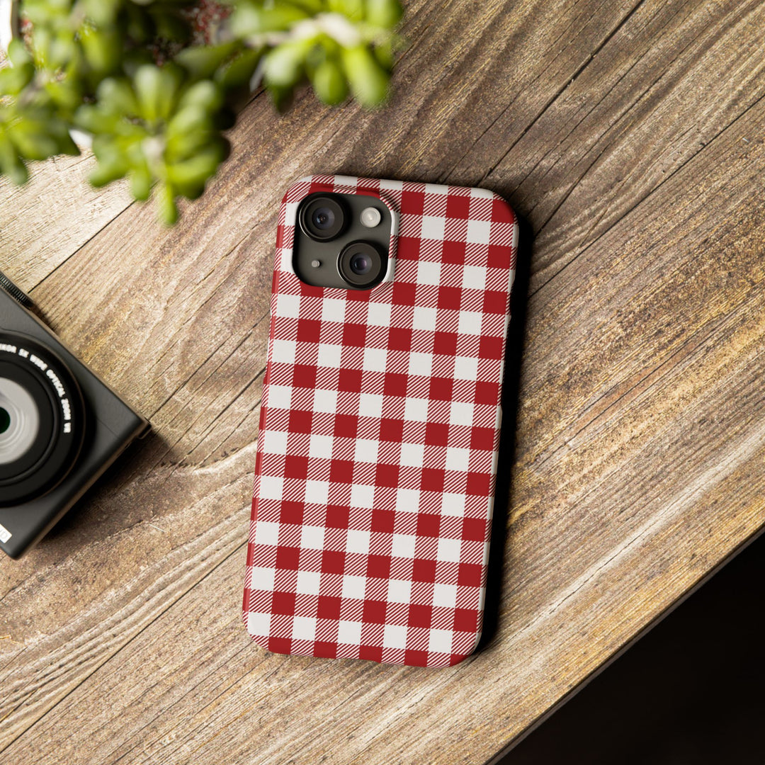 Slim Red Gingham Gift for Her Cute Phone Cases for Iphone 16 Pro Max | iPhone 15 Case | iPhone 15 Pro Max Case, Iphone 14, 13, 12, 11, 10, 8, 7 - Studio40ParkLane