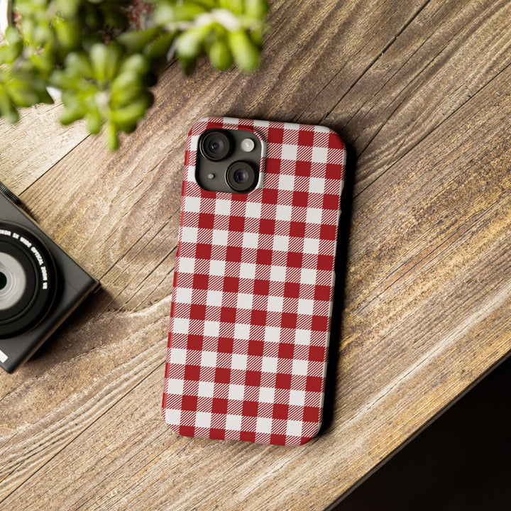 Slim Red Gingham Gift for Her Cute Phone Cases for Iphone 16 Pro Max | iPhone 15 Case | iPhone 15 Pro Max Case, Iphone 14, 13, 12, 11, 10, 8, 7 - Studio40ParkLane