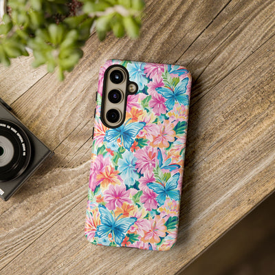 Premium Tough Butterflies Flowers Cute Phone Cases for Samsung S24, S23, S22, S21, S20, Plus and Ultra, Iphone 16 Pro Max,15, 14, 13, 12, 11, 10