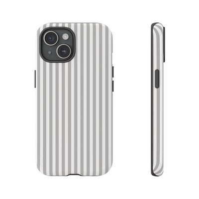 Tough Premium Ash Grey Stripes Phone Case Gift for Her - For Apple iPhone 16 Pro Max 16e iPhone 15 Pro iPhone Iphone 14 Plus 13 Pro 12 SE XR - Studio40ParkLane