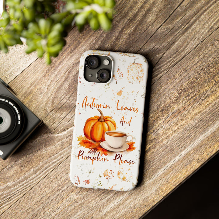 Slim Fall Leaves and Pumpkins Slim Cute Phone Cases for Iphone | iPhone 15 Case | iPhone 15 Pro Max Case, Iphone 14, Iphone 14 Pro Max, Iphone 13 - Studio40ParkLane