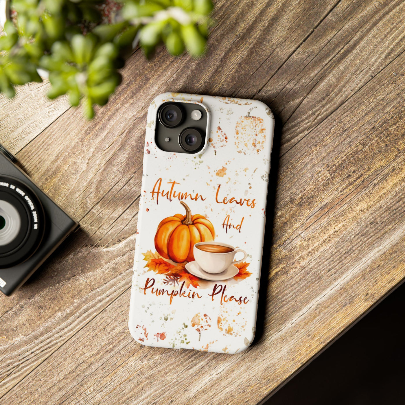 Slim Fall Leaves and Pumpkins Slim Cute Phone Cases for Iphone  | iPhone 15 Case | iPhone 15 Pro Max Case, Iphone 14, Iphone 14 Pro Max, Iphone 13