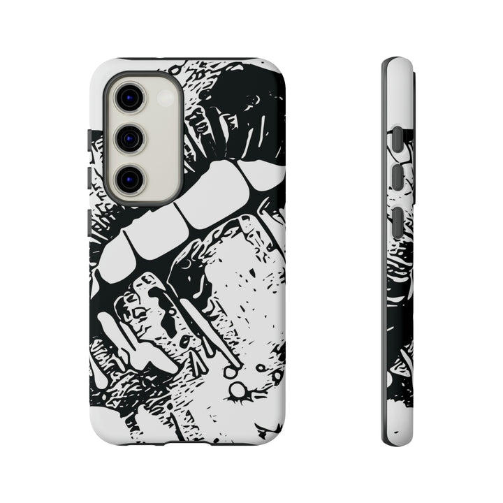 Cute Samsung Phone Case | Aesthetic Samsung Phone Case | Smile Lips Black White | Galaxy S23, S22, S21, S20 | Luxury Double Layer | Cool - Studio40ParkLane