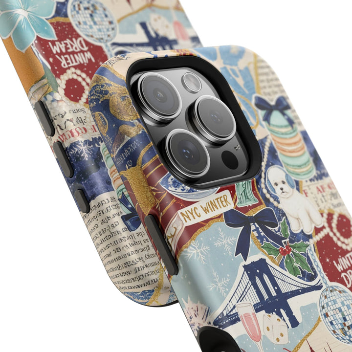 New York Winter Coquette Collage Tough Magsafe Cute Phone Cases for Iphone | iPhone 17 Pro Max Case, Iphone 16, Iphone 15 14 13 12 11 10 9