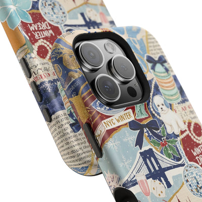 New York Winter Coquette Collage Tough Magsafe Cute Phone Cases for Iphone | iPhone 17 Pro Max Case, Iphone 16, Iphone 15 14 13 12 11 10 9