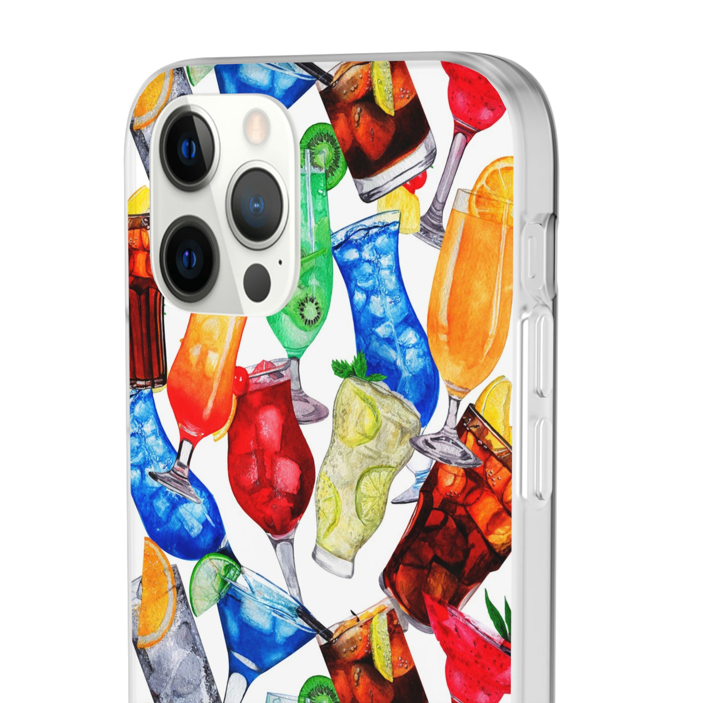 Cute Flexi Phone Cases, For Iphones and Samsung Galaxy Phones, Tropical Summer Fruit Cocktails, Galaxy S23 Phone Case, Samsung S22 Case, Samsung S21, Iphone 15, Iphone 14, Iphone 13