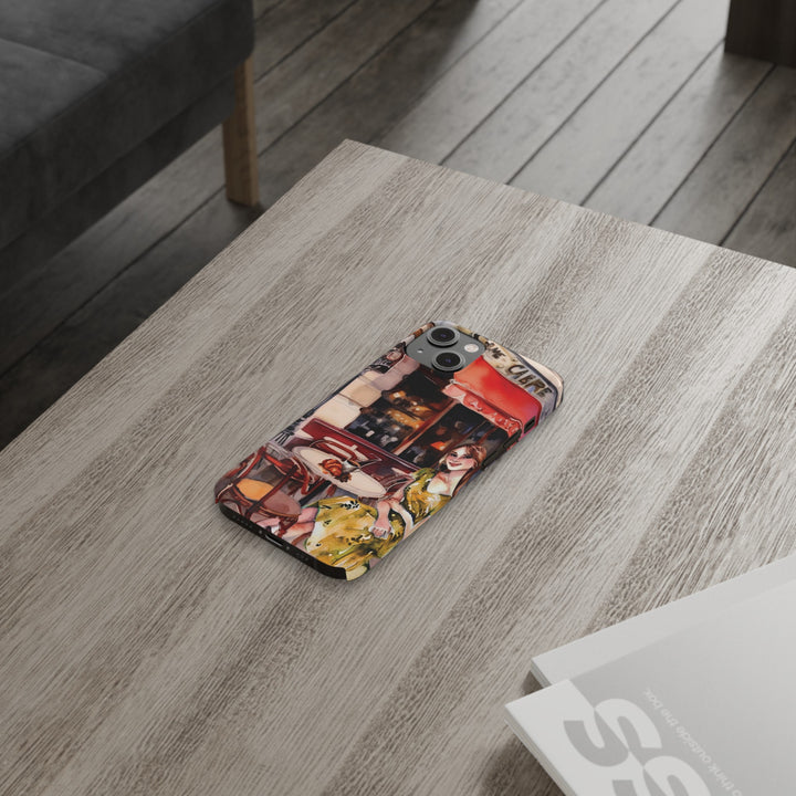 Slim Cute Phone Cases for Iphone - | iPhone 15 Case | iPhone 15 Pro Max Case, Iphone 14 Case, Iphone 14 Pro Max, Iphone 13, Paris Cafe Coffee Croissant - Studio40ParkLane