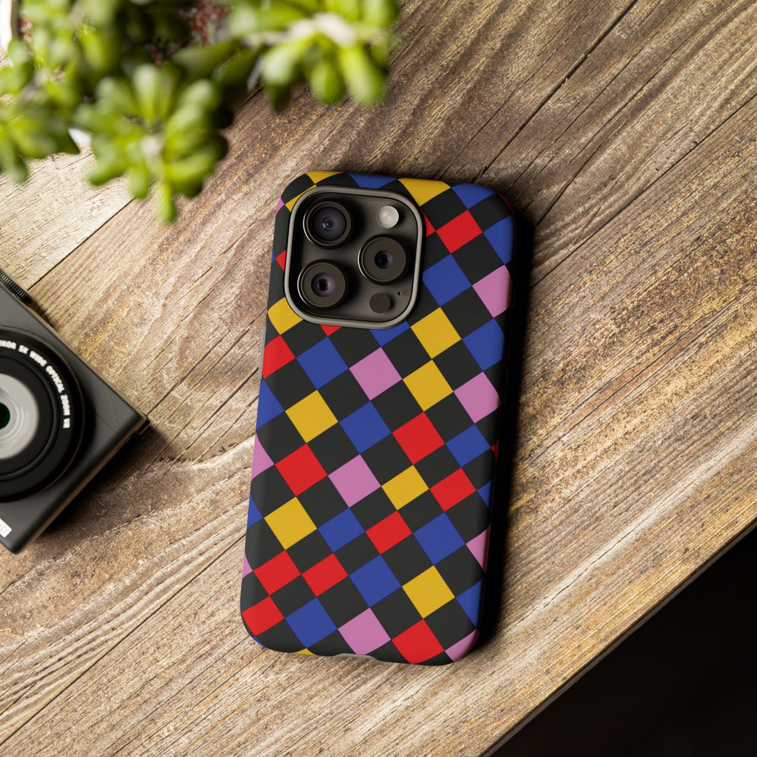 Aesthetic Tough Colorful Checkerboard Phone Case Premium - For iPhone 17 Pro Max iPhone 16 Pro iPhone 15 Iphone 14 Plus 13 Pro 12 11 10 XR - Studio40ParkLane