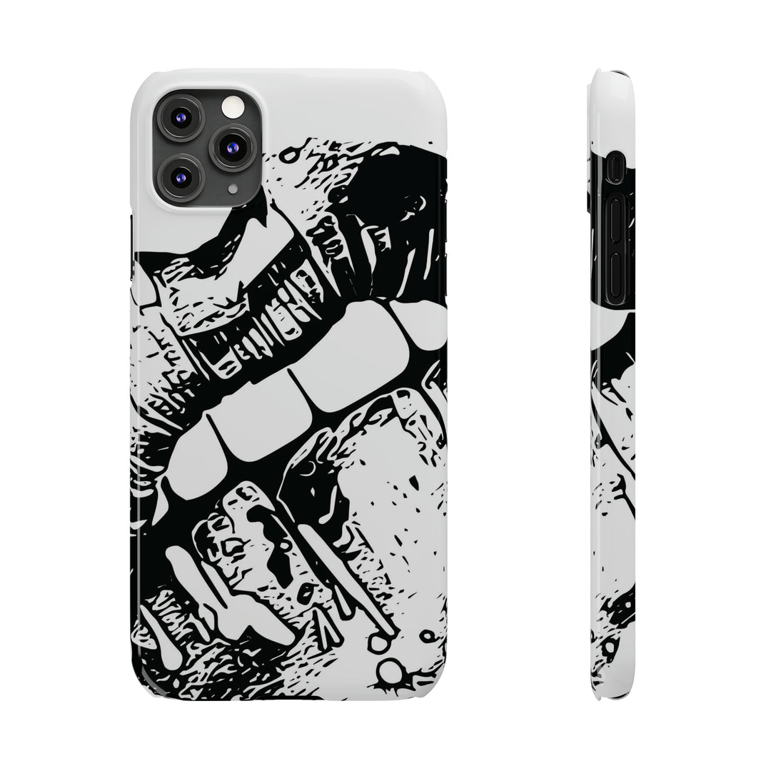 Slim Cute Phone Cases for Iphone - | iPhone 15 Case | iPhone 15 Pro Max Case, Iphone 14 Case, Iphone 14 Pro Max, Iphone 13, Smile Lips Black and White - Studio40ParkLane