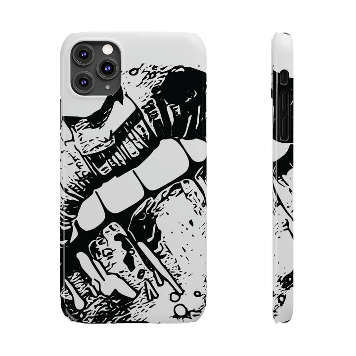 Slim Cute Phone Cases for Iphone - | iPhone 15 Case | iPhone 15 Pro Max Case, Iphone 14 Case, Iphone 14 Pro Max, Iphone 13, Smile Lips Black and White - Studio40ParkLane