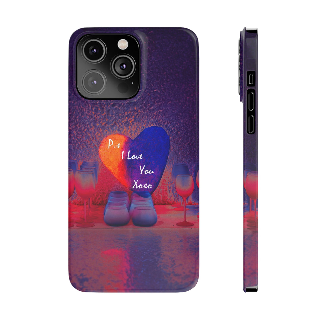 Slim Cute Phone Cases for Iphone - | iPhone 15 Case | iPhone 15 Pro Max Case, Iphone 14 Case, Iphone 14 Pro Max, Iphone 13, PS I Love You Heart - Studio40ParkLane