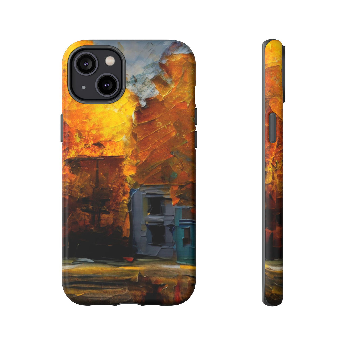 Impact Resistant, Fall Leaves Oil Painting, Cute Phone Cases for Samsung S24, S23, S22, S21, IPhone 15 pro Iphone 14 pro Iphone 13 IPhone 12 Iphone 11