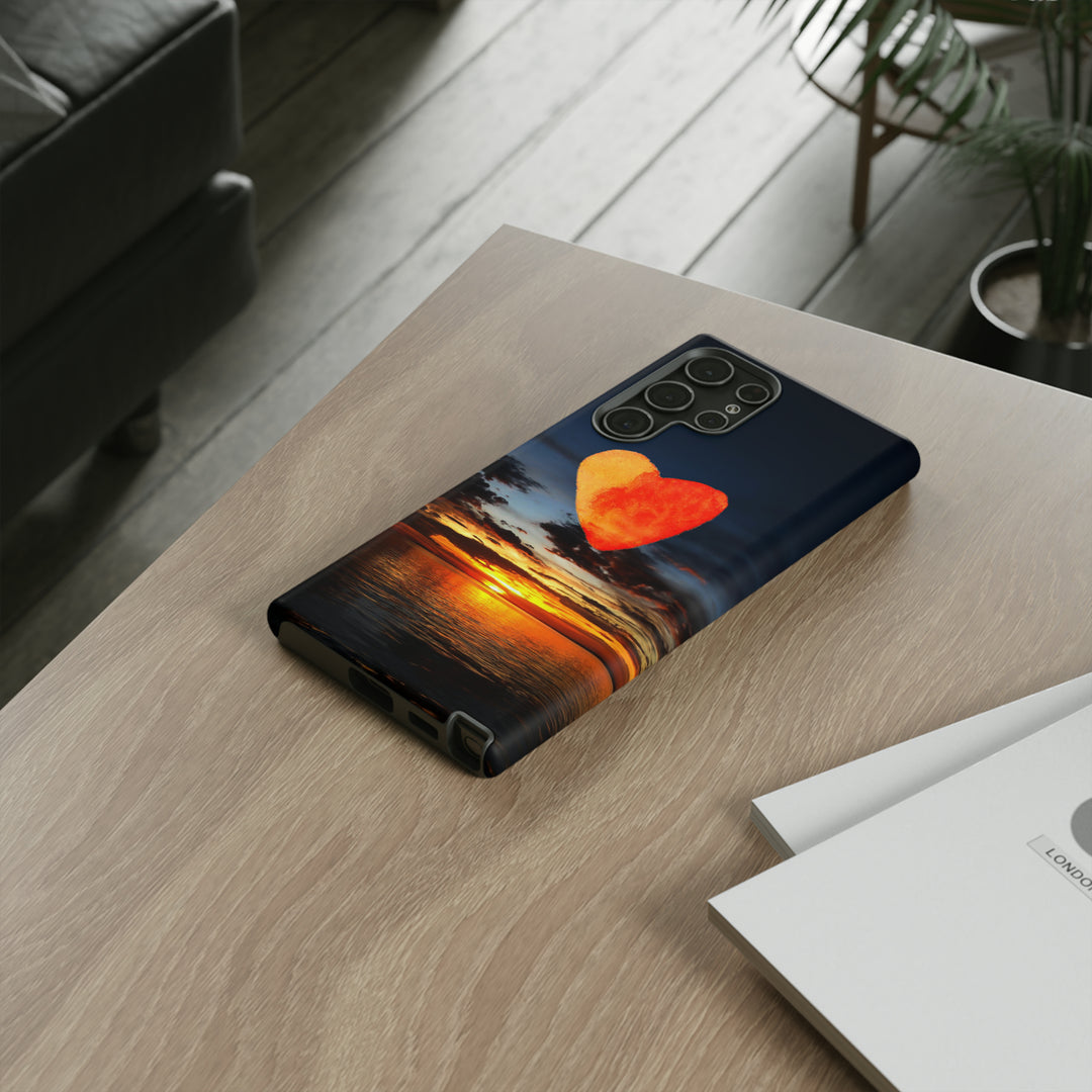 Cute Samsung Phone Case | Aesthetic Samsung Phone Case | Galaxy S23, S22, S21, S20 | Luxury case, Cute Rising Heart Sunset Phone Case - Studio40ParkLane