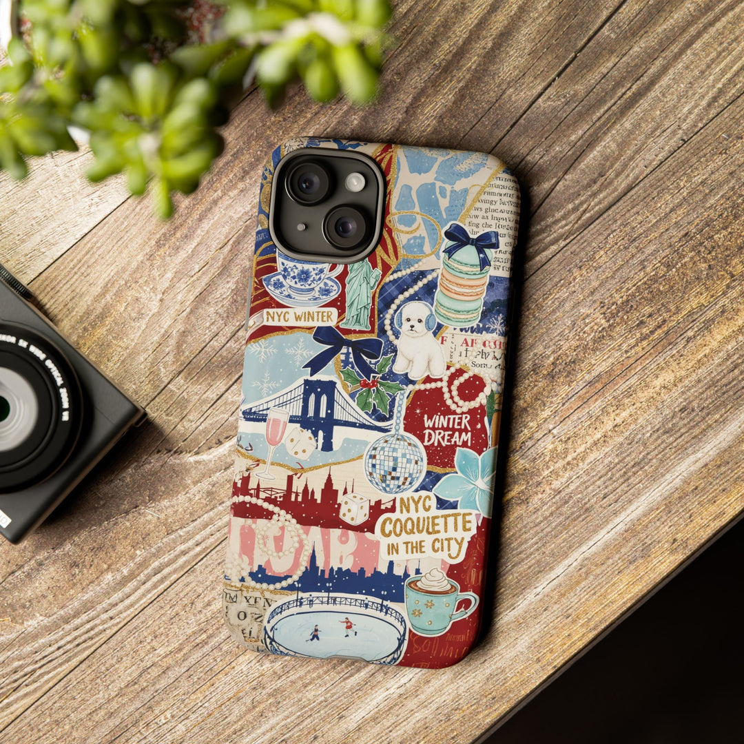 New York Winter Coquette Collage Tough Premium Phone Case - For iPhone 17 Pro Max iPhone 16 Pro iPhone 15 Iphone 14 Plus 13 Pro 12 11 10 XR